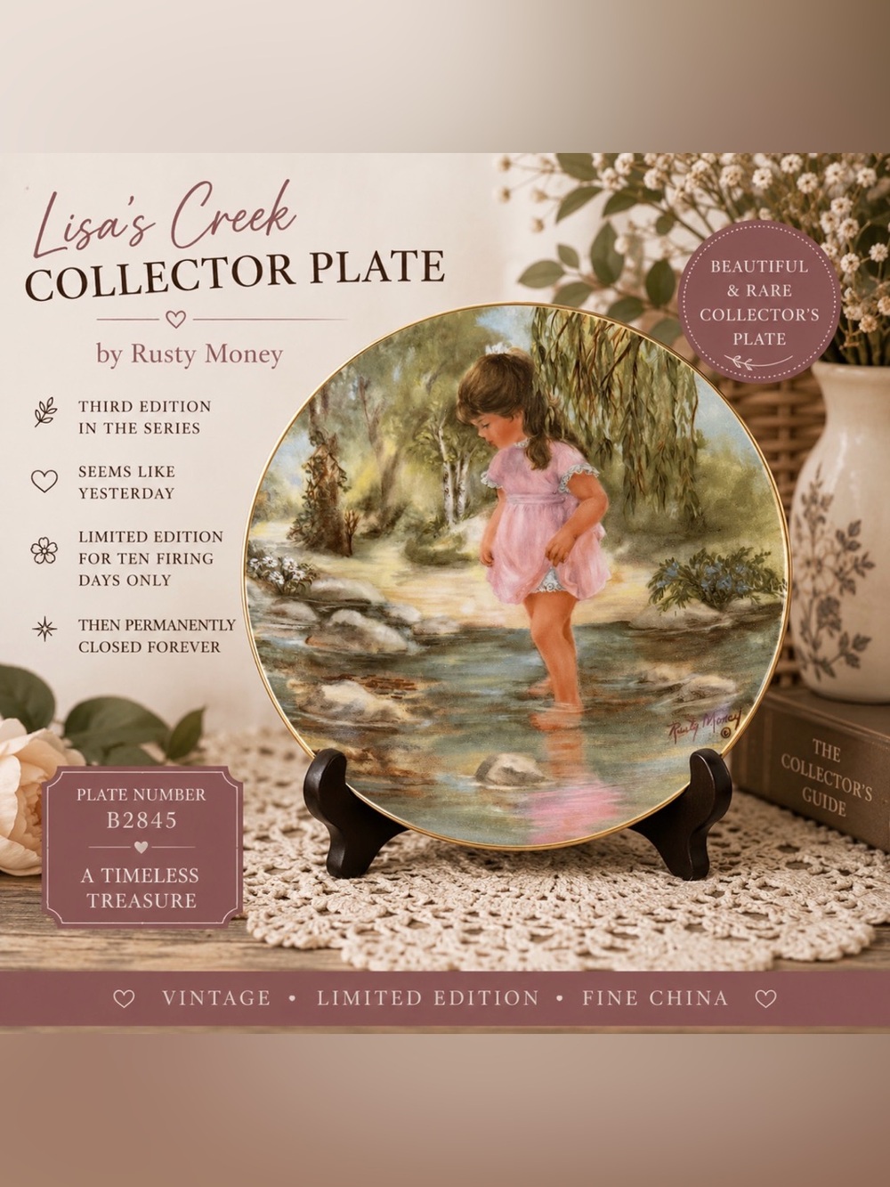 "Lisa's Creek" Collectors Plate "Seems Like Yesterday" by Rusty Money